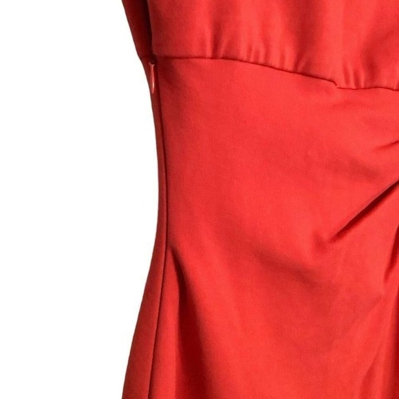 Diane Von Furstenberg DVF Jori Dress Poppy Red Ruched Career Event - Picture 7 of 8